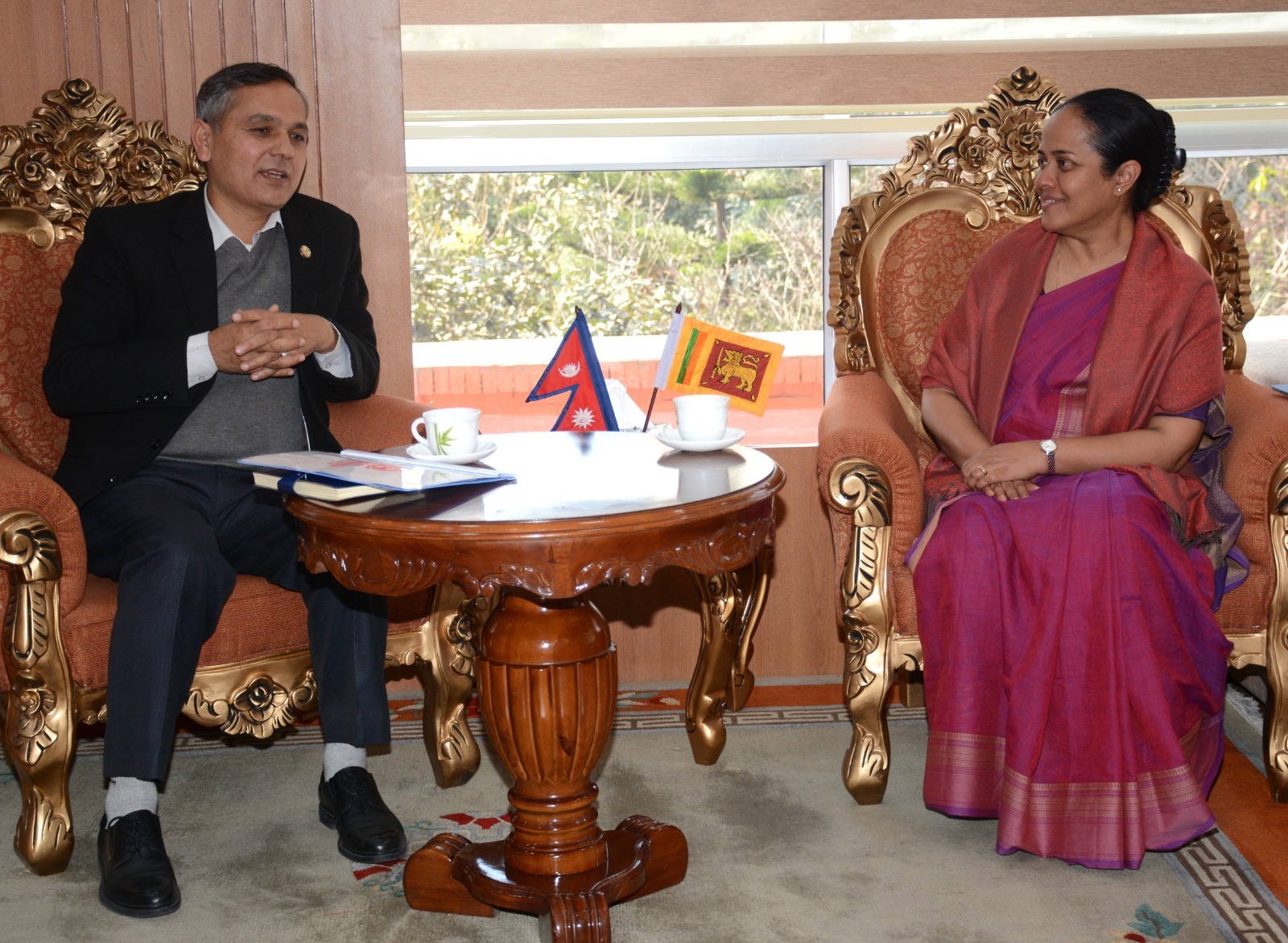 गृहमन्त्री अर्यालसँग श्रीलंकाली राजदूत डेल्पिटियाको शिष्टाचार भेट